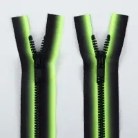 Молния &laquo;Трактор&raquo;, №5, разъёмная, замок автомат, 50 см, зелёная, чёрная