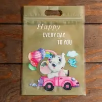 Пакет подарочный, с zip-lock застежкой, 15 х 22 см, МИКС