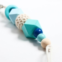 Держатель для соски - пустышки &laquo;Колечко&raquo;, деревянный, бирюзовый