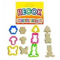 Кинетический песок, формочки 6 шт., &laquo;Цветок, грибок, бабочка, миша, зайчик, ёлочка&raquo;