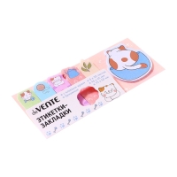 Закладки с клеевым краем бумажные, deVENTE Lazy cat, дизайн 45 х 45мм, 15 х 50мм, 6 цветов по 20 листов