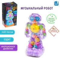Музыкальный робот &laquo;Робби&raquo;, русское озвучивание, световые эффекты, цвет фиолетовый
