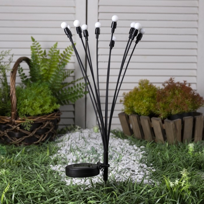 Садовый светильник на солнечной батарее &laquo;Шарики&raquo;, 68 см, 10 LED, свечение мульти