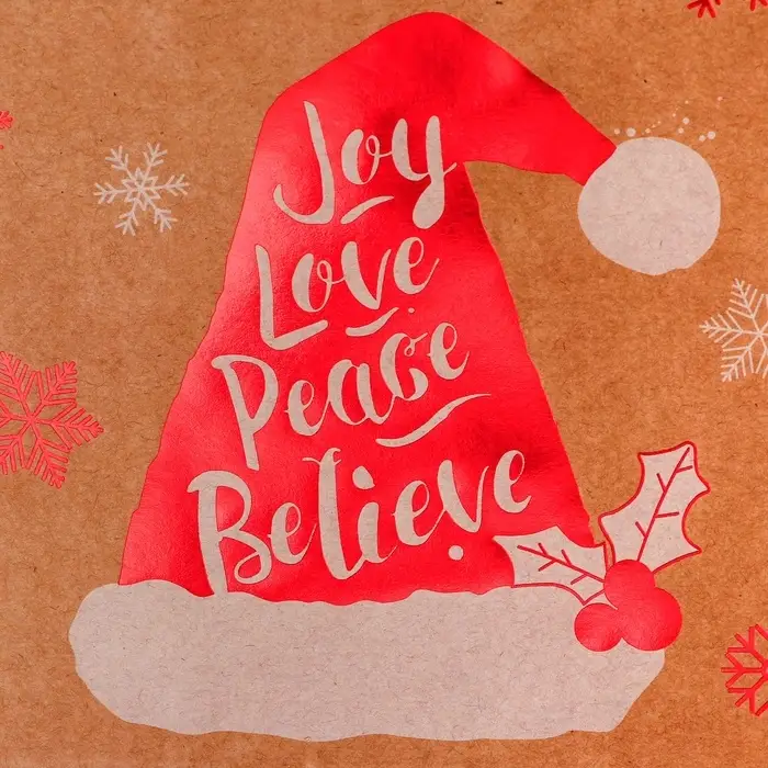 Пакет крафт с тиснением, круглая ручка, &laquo;Колпак&raquo; 15&times;21&times;8 см, 120 г