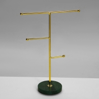 Подставка под серьги «Мрамор», 3 яруса, 18,5×8×26,5 см, цвет чёрно-золотой Подставка под серьги «Мрамор», 3 яруса, 18,5×8×26,5 см, цвет чёрно-золотой