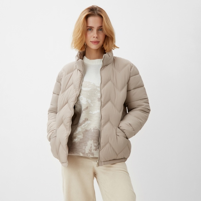 Куртка женская на молнии Collorista цвет серо- бежевый р-р 42 Куртка женская на молнии Collorista цвет серо- бежевый р-р 42