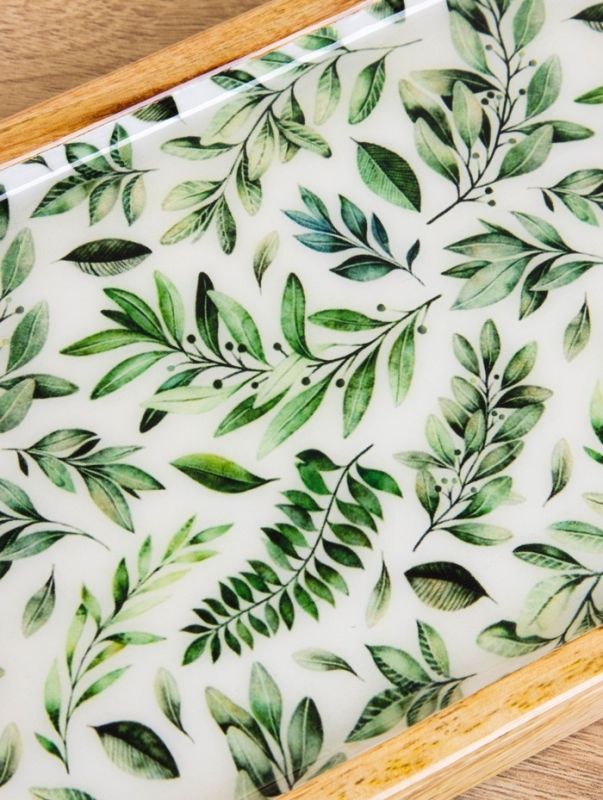 Блюдо прямоугольное "Оливковая ветвь" дерево манго 41х15 см