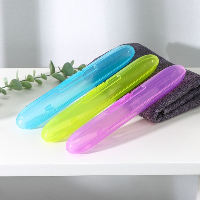 Футляр для зубной щётки, 21&times;3,1 см, цвет МИКС