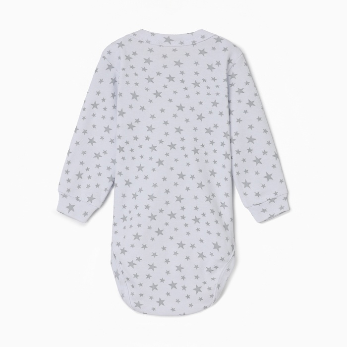 Боди с длинным рукавом, цвет звезды серые, рост 80 см
