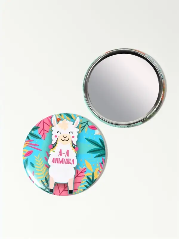 Зеркало карманное &laquo;Альпака&raquo; d=7 см, разноцветное