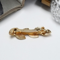 Заколка-автомат для волос &laquo;Либерти&raquo;, листочки, 6.5 см, золото