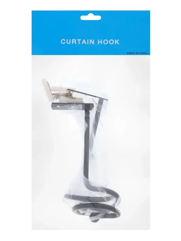 Крючок - держатель для штор на стену CAPPIO KS044, металлический, цвет черный, 2 шт