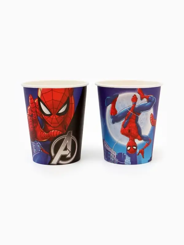 Набор бумажной посуды 10 персон: стакан, тарелка, скатерть, Мстители