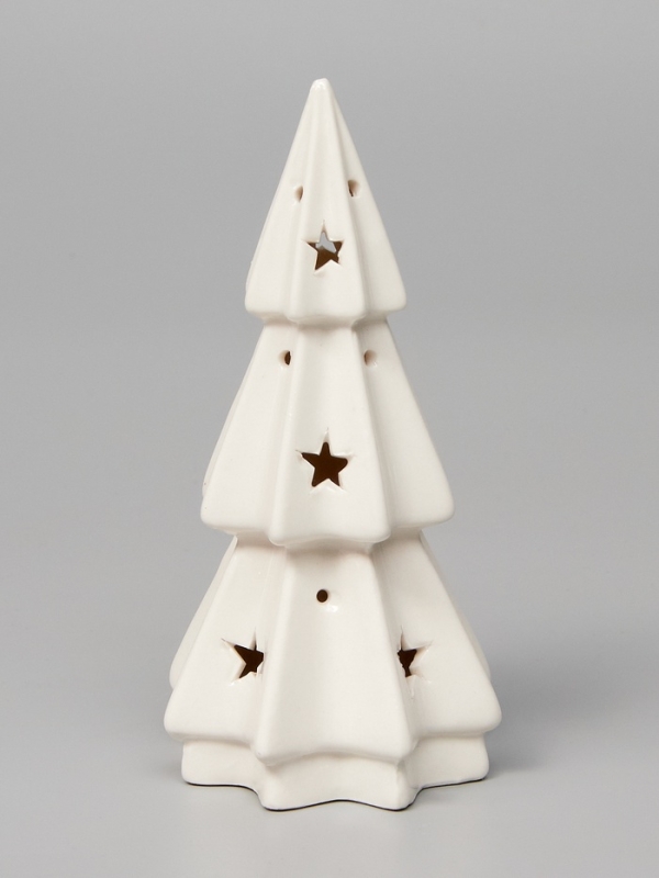 Светодиодная фигура "Елочка со звездами" 13х6.5х6.5, 1 LED, LR44x3(в компл.), Т/БЕЛЫЙ