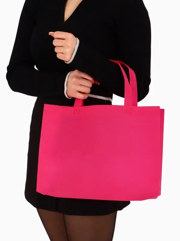Пакет с петлевой ручкой, сумка - шопер &laquo;Эко&raquo;, 35&times;31&times;8 см, фуксия