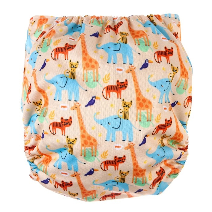 Многоразовый подгузник &laquo;Африка&raquo;, 3-15 кг, цвет бежевый, Крошка Я