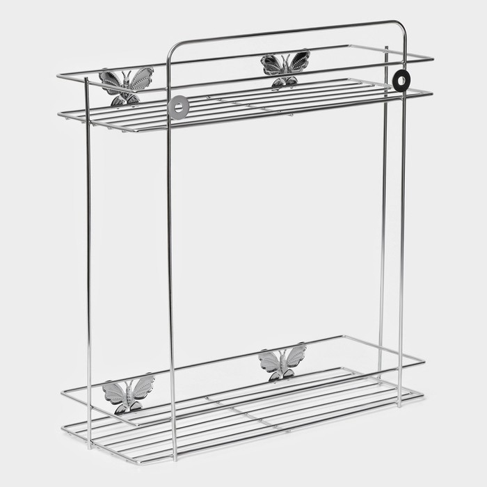 Полка 2-х ярусная Доляна &laquo;Бабочки&raquo;, 28&times;10,5&times;31 см