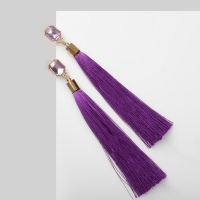 Серьги &laquo;Кисти&raquo; сияние, цвет фиолетовый в золоте, L кисти 8 см