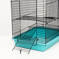 Клетка для грызунов "Пижон" №3-1, с 2-я этажами, без наполнения, 33 х 24 х 28 см, бирюзовая
