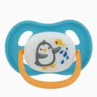 Соска - пустышка ортодонтическая &laquo;Пингвин&raquo;, +6 мес., цвет голубой