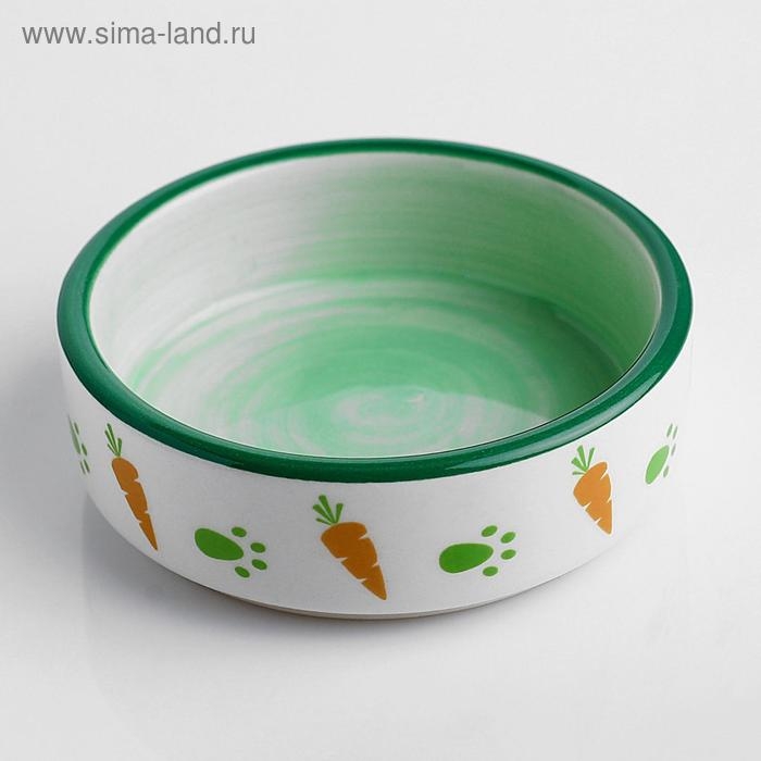 Миска керамическая с морковками 100 мл 8,8 х 8,8 х 3 см, белая/зелёная Миска керамическая с морковками 100 мл 8,8 х 8,8 х 3 см, белая/зелёная