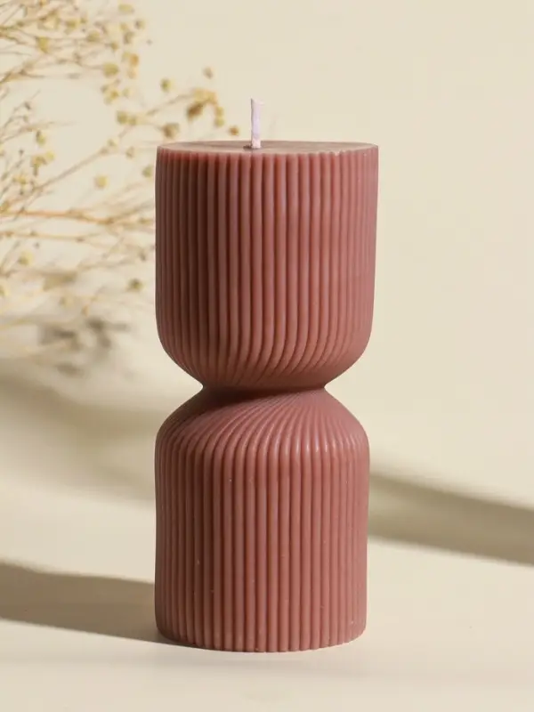 Свеча интерьерная "Греция" капучино 6х6х14 см