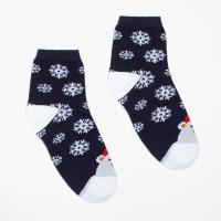 Носки женские &laquo;Мишка и снежинки&raquo; цвет синий, размер 23-25
