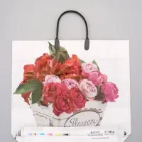 Пакет "Цветы ассорти", полиэтиленовый с пластиковой ручкой, 38 х 34 + 3 см, 90 мкм