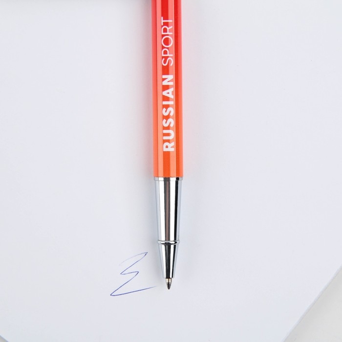 Ручка металл с колпачком &laquo;Russian sport&raquo;, фурнитура серебро, 1.0 мм