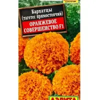 Семена цветов Бархатцы Оранжевое совершенство F1 прямостоячие , Ц/П,10 шт.
