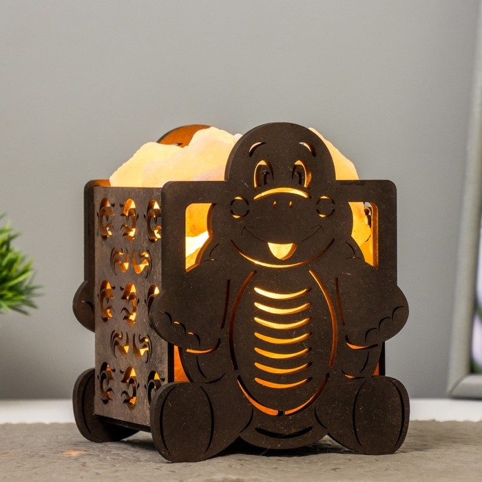 Соляной светильник Соляной светильник "Черепаха" деревянная Е14 15Вт 1,4 кг