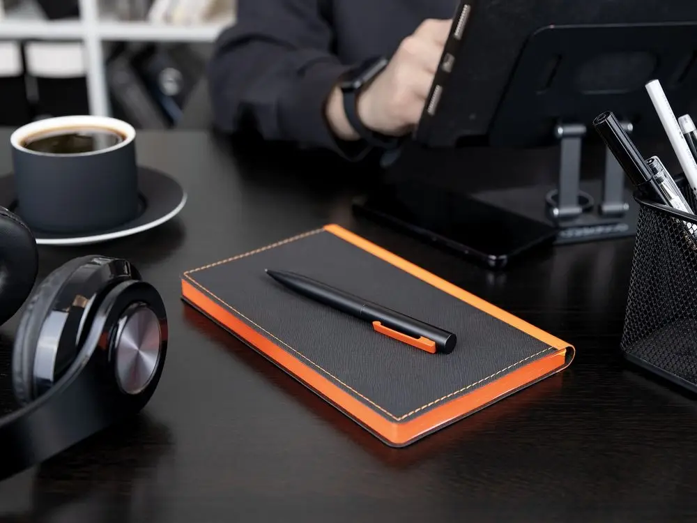 Ручка шариковая Inkolor, черная с серым