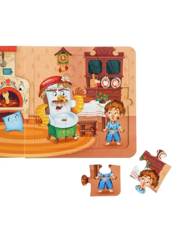 Книга картонная "Сказки в пазлах", 5 пазлов, 12 стр., Корней Чуковский