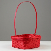 Набор корзин плетеных, D19x9/32 см, D22x9,5/34 см, D25x10/36 см, 3шт, красные, бамбук