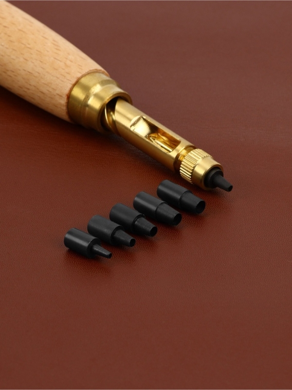 Пробойник для кожи, со сменными пуансономи, 6 шт., 1.5-4 мм