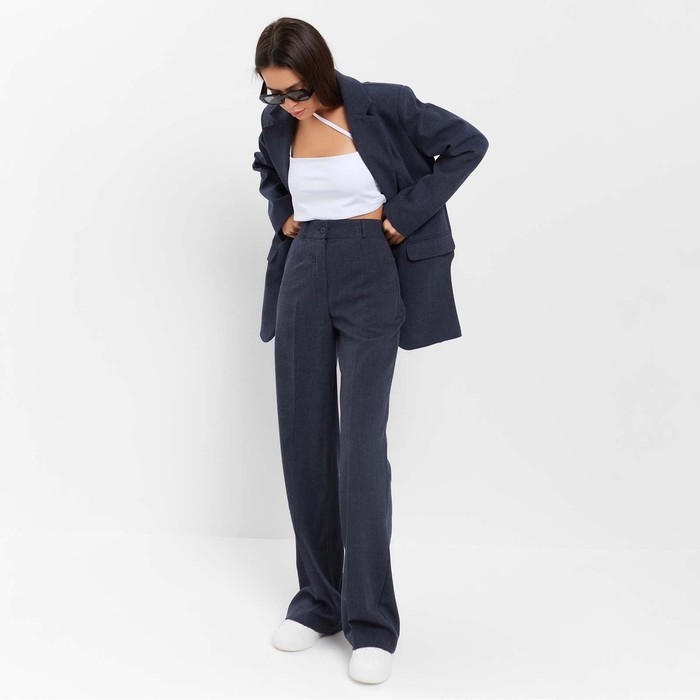 Пиджак женский с боковыми разрезами MIST размер 44-46, цвет синий