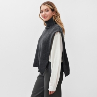 Джемпер (пончо) женский MINAKU: Casual Collection цвет светло-серый , р-р 42 Джемпер (пончо) женский MINAKU: Casual Collection цвет светло-серый , р-р 42