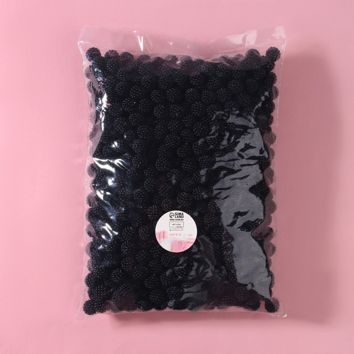 Бусины пришивные &laquo;Ежевика&raquo;, d = 12 мм, 500 г, цвет чёрный