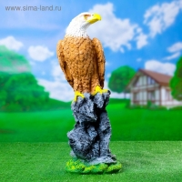 Садовая фигура из полистоуна &laquo;Орёл на пне&raquo; большой, 20&times;18&times;53 см
