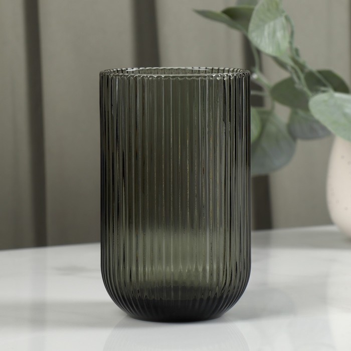 Стакан стеклянный Magistro &laquo;Грани&raquo;, 400 мл, 8&times;13 см, цвет графит