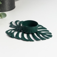 Подсвечник металл на 1 свечу "Лист монстеры" свеча d=4 см зелёный 2х10х12,3 см Подсвечник металл на 1 свечу "Лист монстеры" свеча d=4 см зелёный 2х10х12,3 см