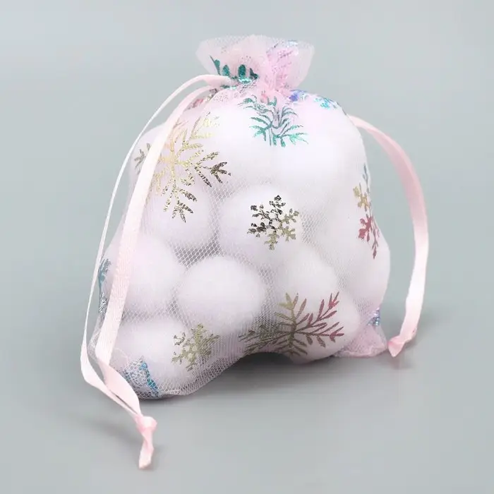 Мешочек подарочный органза &laquo;Нежность в Новом Году&raquo;, голография, органза,10 х 12 см +/- 1.5 см