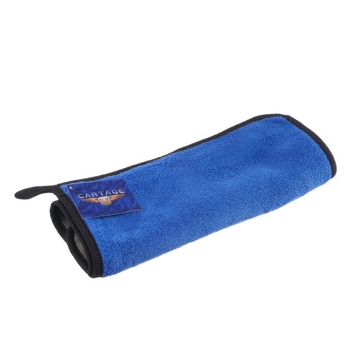 Тряпка для мытья авто, CARTAGE, микрофибра, 350 г/м², 30×40 cм, сине-серая Тряпка для мытья авто, CARTAGE, микрофибра, 350 г/м², 30×40 cм, сине-серая