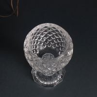 Подсвечник стекло на 1 свечу d=3 см "Ромбы" прозрачный 8х8х11 см