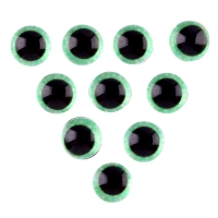 Глаза на клеевой основе, набор 10 шт., размер 1 шт. &mdash; 6 мм, цвет зелёный с блёстками