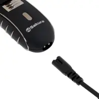 Электробритва Sakura SA-5414BK, АКБ, сеточная, 3 плавающие головки, триммер, чёрная