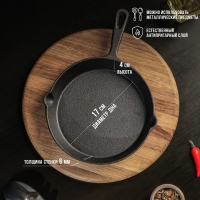 Сковорода чугунная Magma &laquo;Вилфред&raquo;, 19,5&times;4 см, с 2 сливами и чугунной ручкой