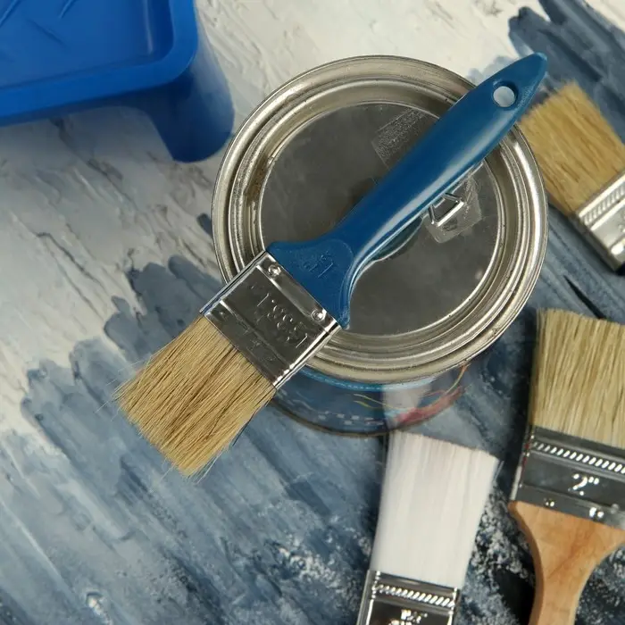 Кисть плоская ТУНДРА, смешанная щетина, пластиковая рукоятка, 1.5", 38 мм