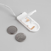 Гирлянда «Нить» 1 м роса, IP20, серебристая нить, 10 LED, батарейки CR2032х2 (в комплекте), свечение синее Гирлянда «Нить» 1 м роса, IP20, серебристая нить, 10 LED, батарейки CR2032х2 (в комплекте), свечение синее