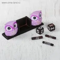 Деревянный календарь "Совы" МИКС 20х5х7 см